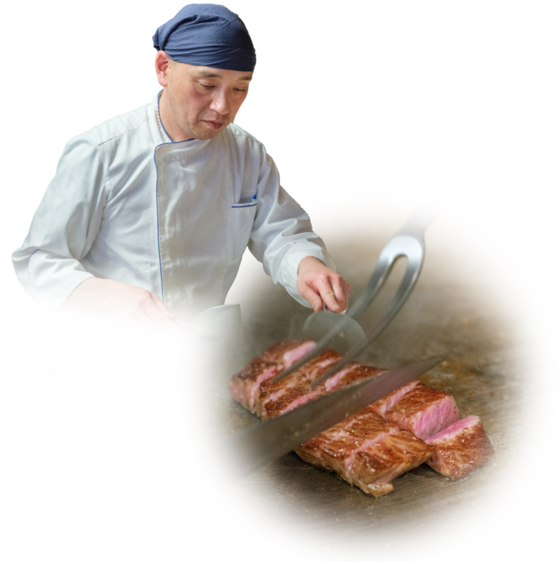 シェフの心が伝わる鉄板料理。
ここでしか味わえない一皿の物語。